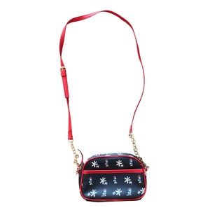 Minnie Mouse Crossbody Bag Womens Small Black Red Gold Hardware